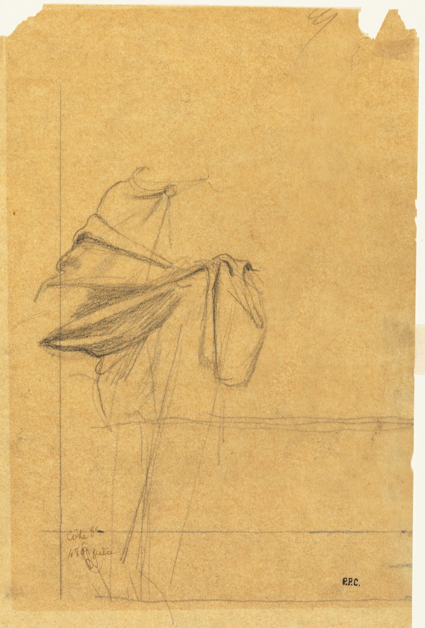 Draperiestudie, zweite Hälfte des 19. Jahrhunderts von Pierre Puvis de Chavannes