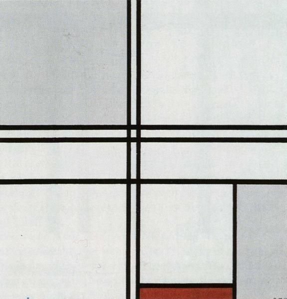 Komposition mit Rot und Grau von Piet Mondrian