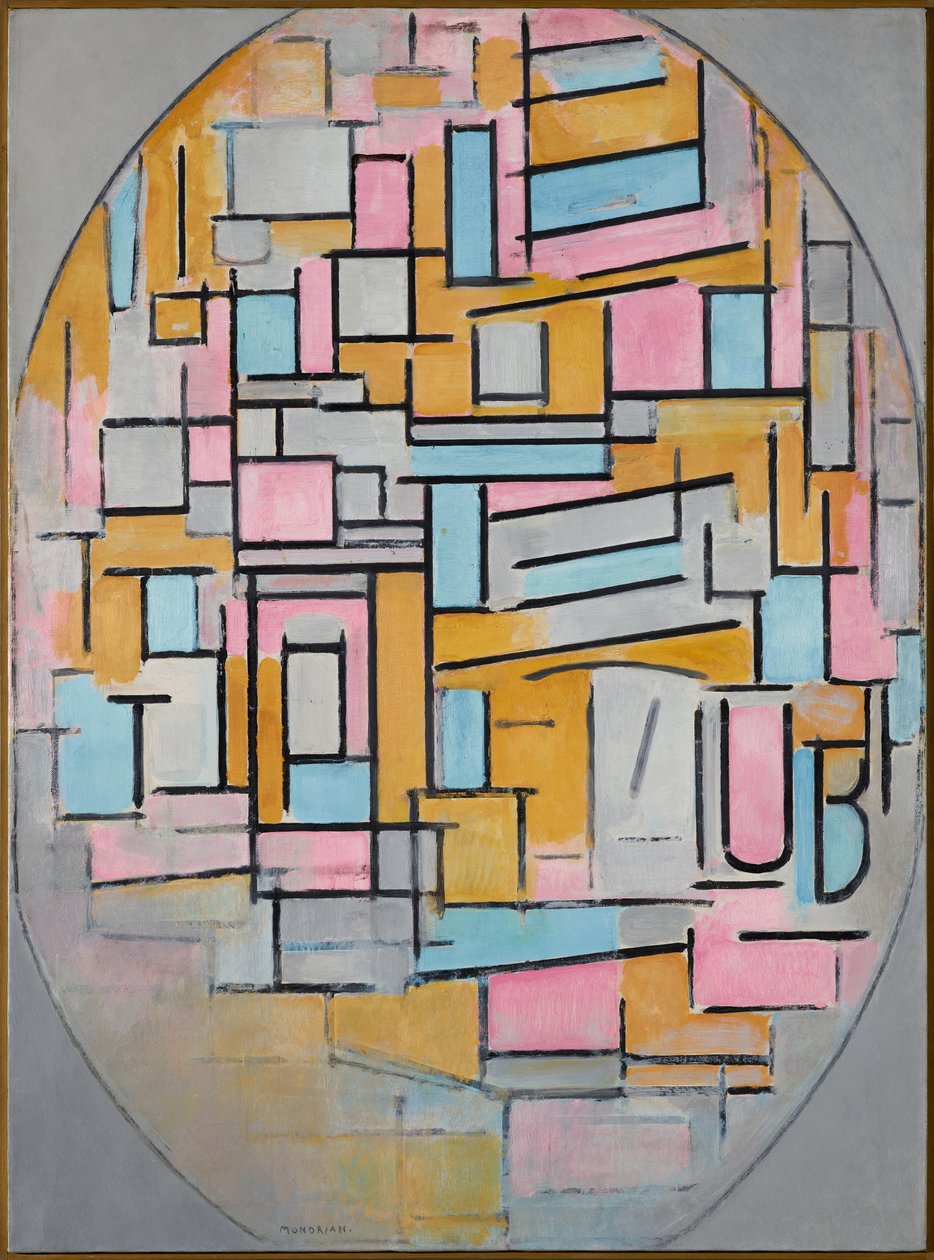 Komposition im Oval mit Farbflächen 2, 1914 von Piet Mondrian