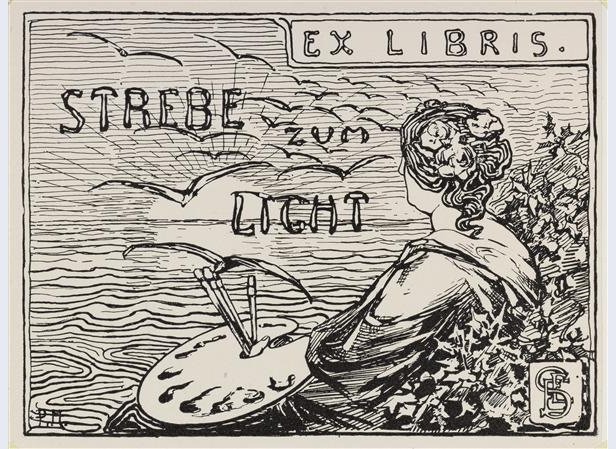 Ex Libris für Emmy E. Seelig von Piet Mondrian
