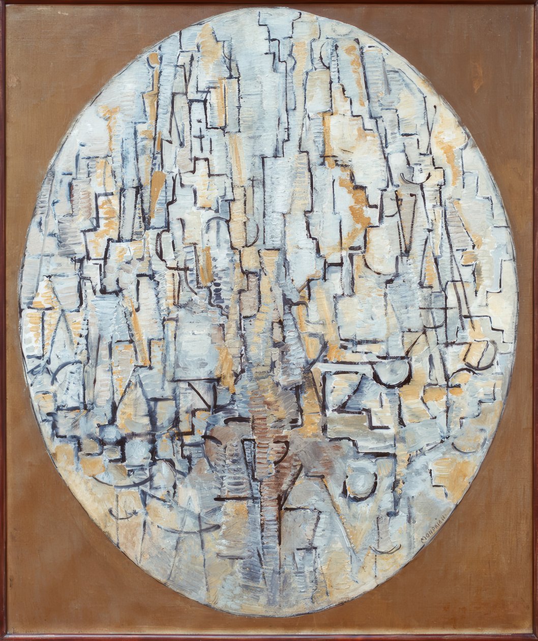 Tableau No. 3; Komposition im Oval von Piet Mondrian