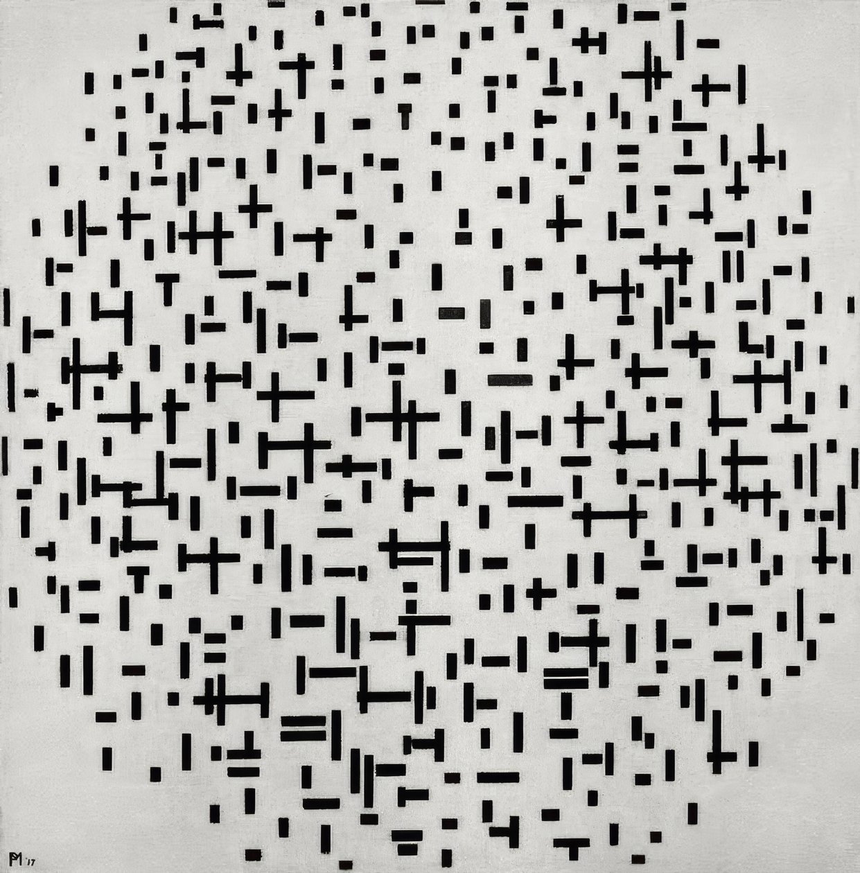 Komposition in Linie (Linienkomposition) von Piet Mondrian
