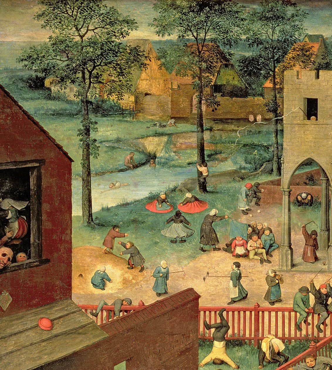 Kinderspiele, 1560 (Detail) von Pieter Bruegel the Elder