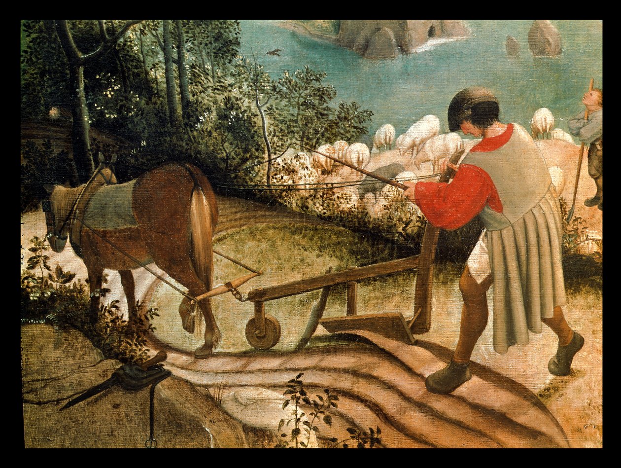 Landschaft mit dem Sturz des Ikarus (Detail), ca. 1555 von Pieter Bruegel the Elder