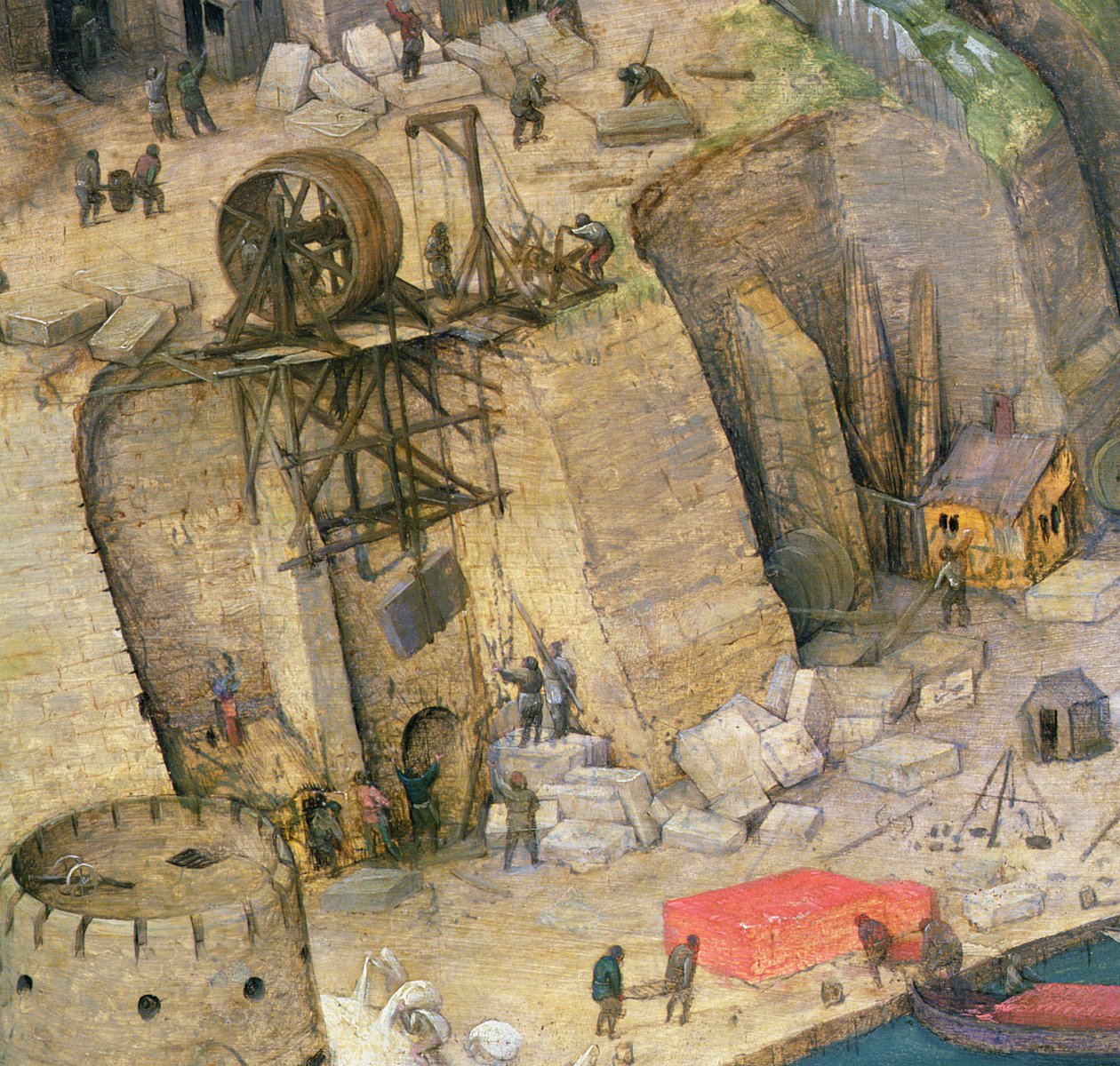 Der Turmbau zu Babel, Detail der Bauarbeiten, 1563 (Detail) von Pieter Bruegel the Elder