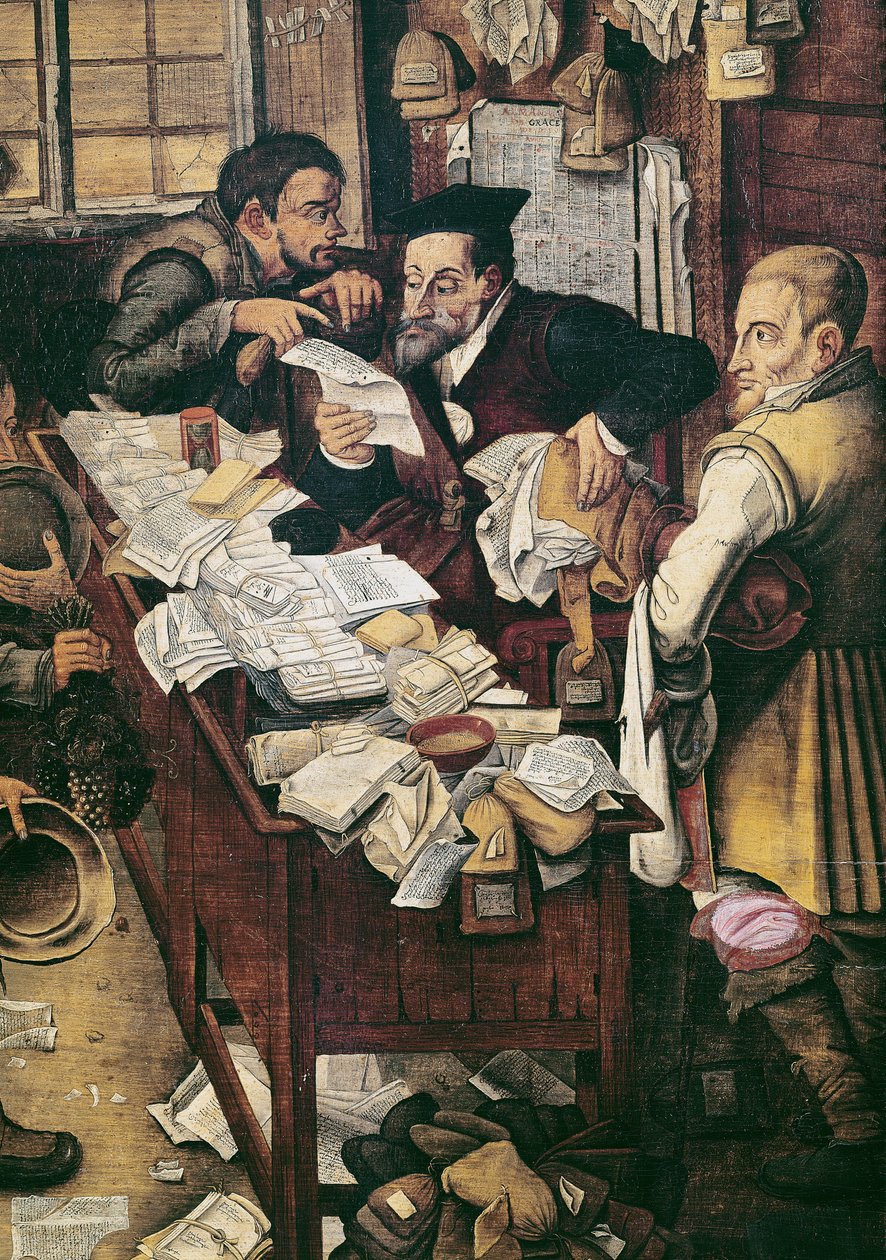 Die Zahlung der jährlichen Abgaben (Detail) von Pieter Brueghel the Younger