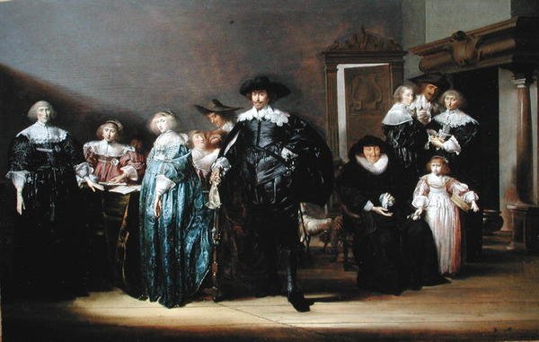 Porträt der Familie Twent in einem Innenraum, 1633 von Pieter Codde