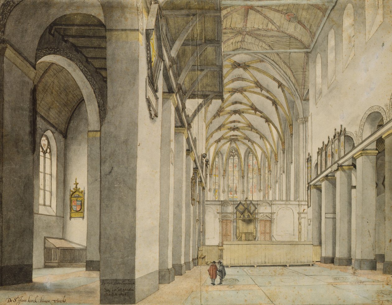 Innenansicht, nach Osten, der Johanneskirche, Utrecht, 15. September 1636 von Pieter Janszoon Saenredam