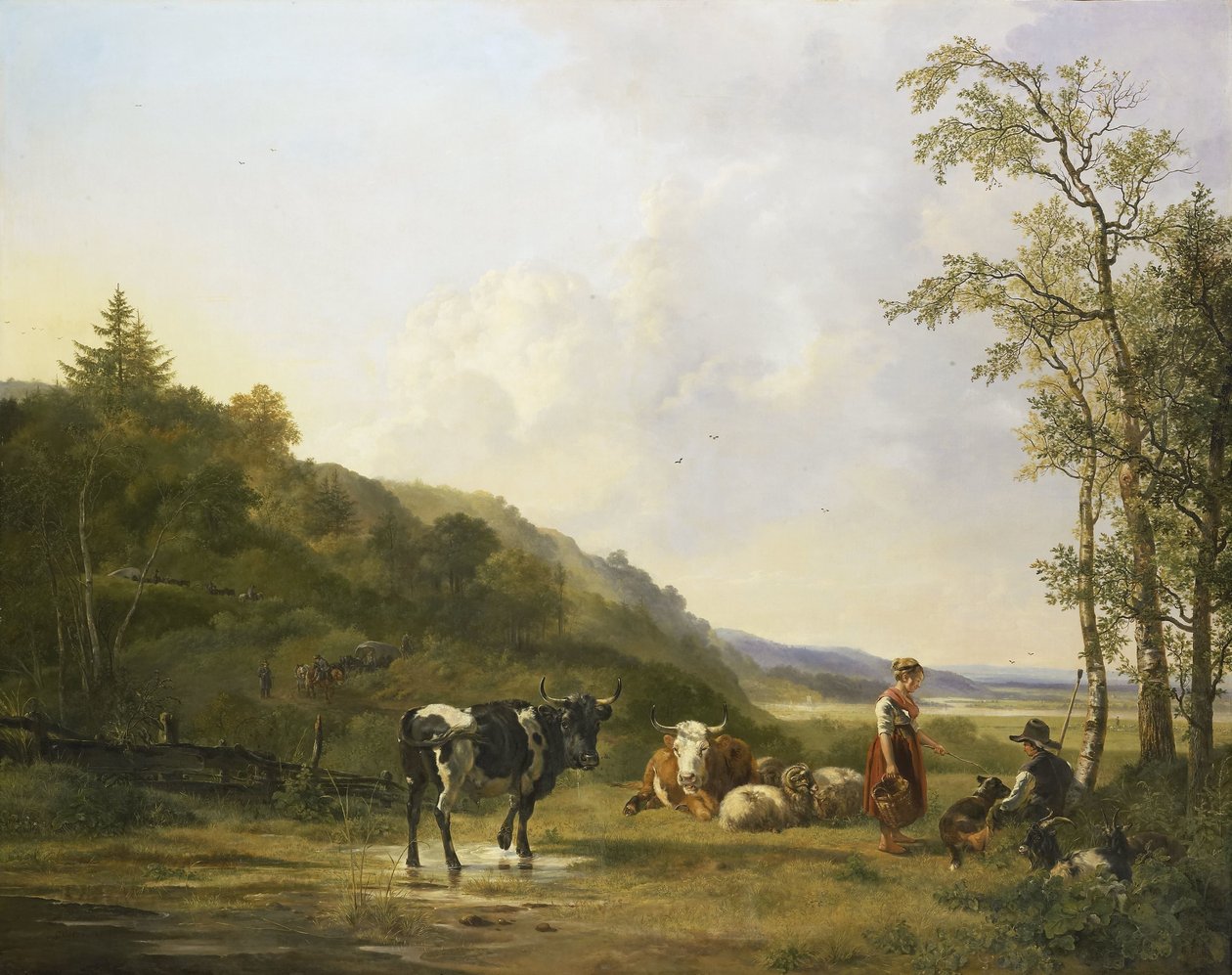 Landschaft mit Hirten und Vieh von Pieter Gerardus van Os