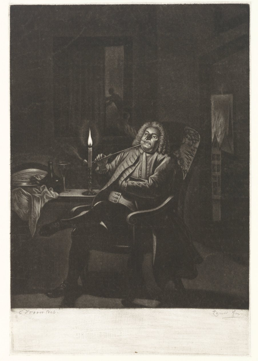 Pfeiferauchender Mann von Pieter Louw