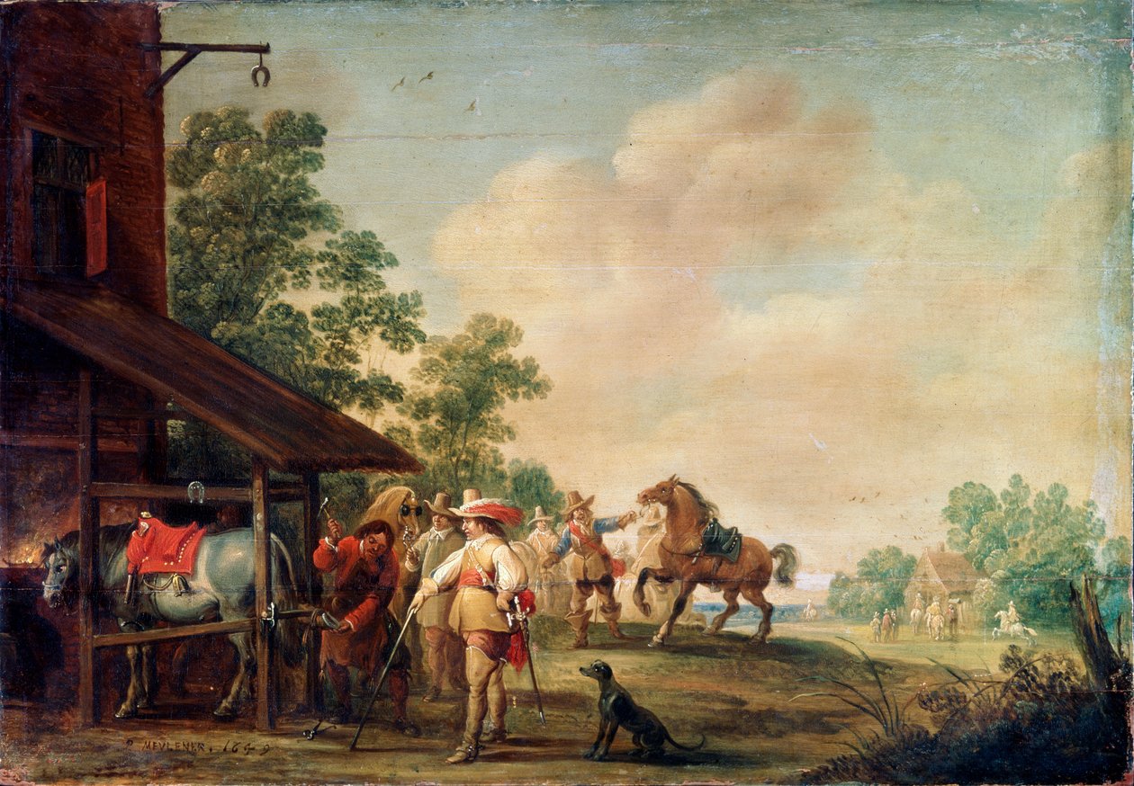 Eine Schmiede, 1648 von Pieter Meulener