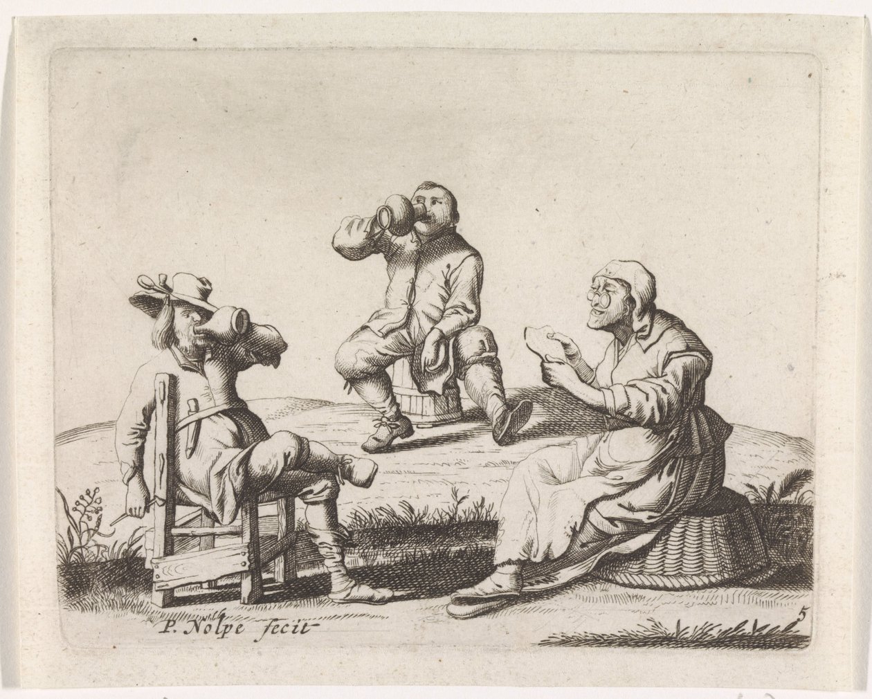 Drei Bauern von Pieter Nolpe