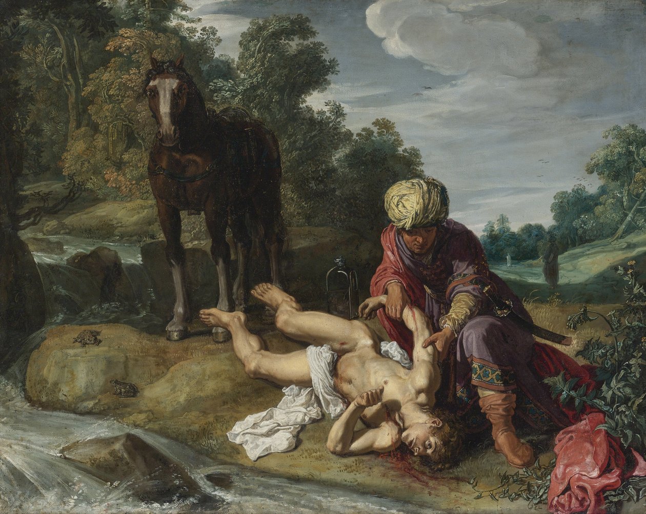 Der barmherzige Samariter, ca. 1612 von Pieter Pietersz. Lastman