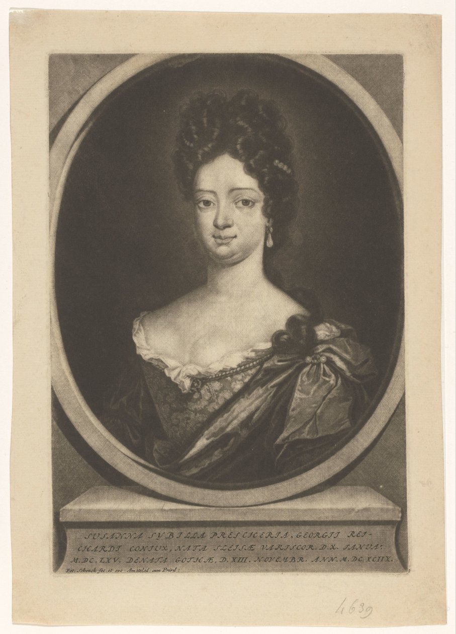 Porträt von Susanna Sibylla Reichardt von Pieter Schenk (I)