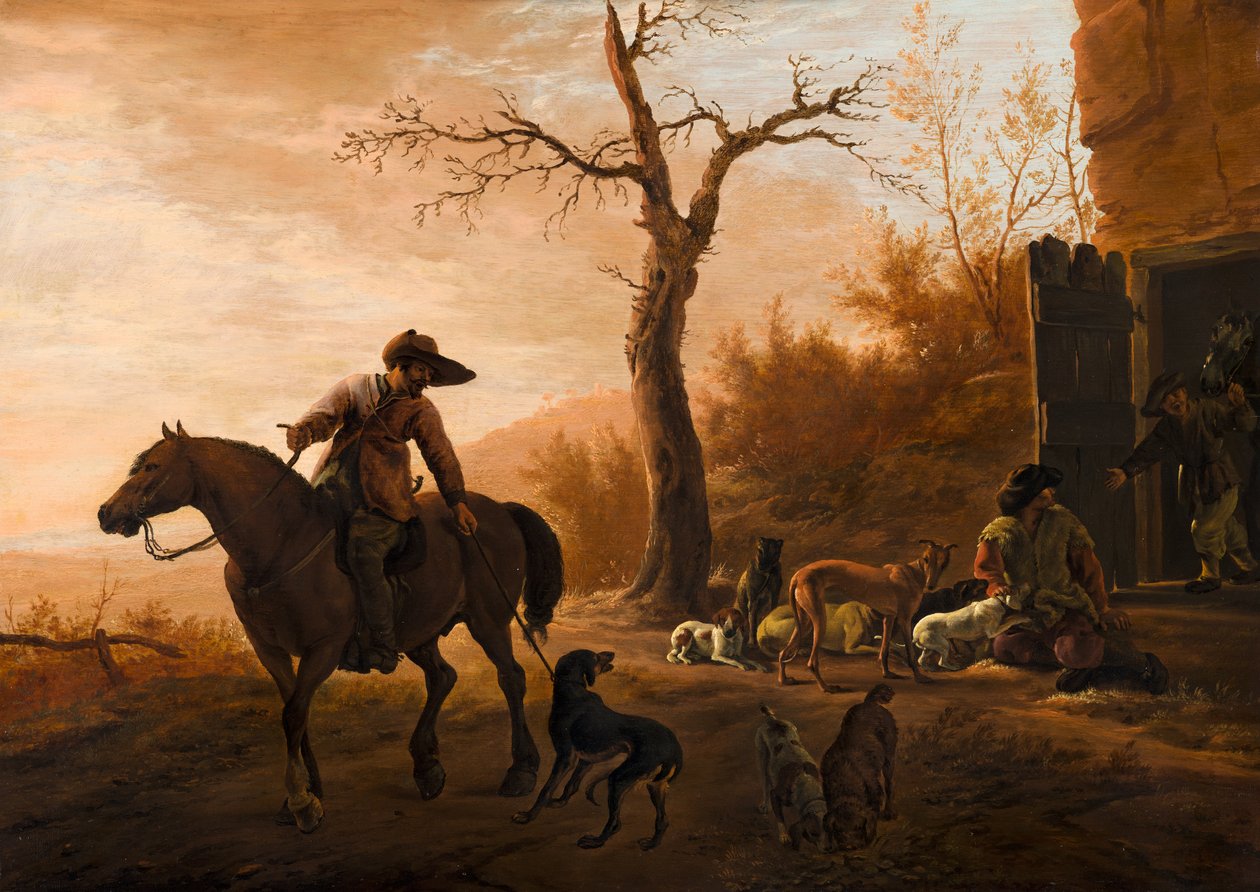 Landschaft mit Jägern von Pieter van Laer
