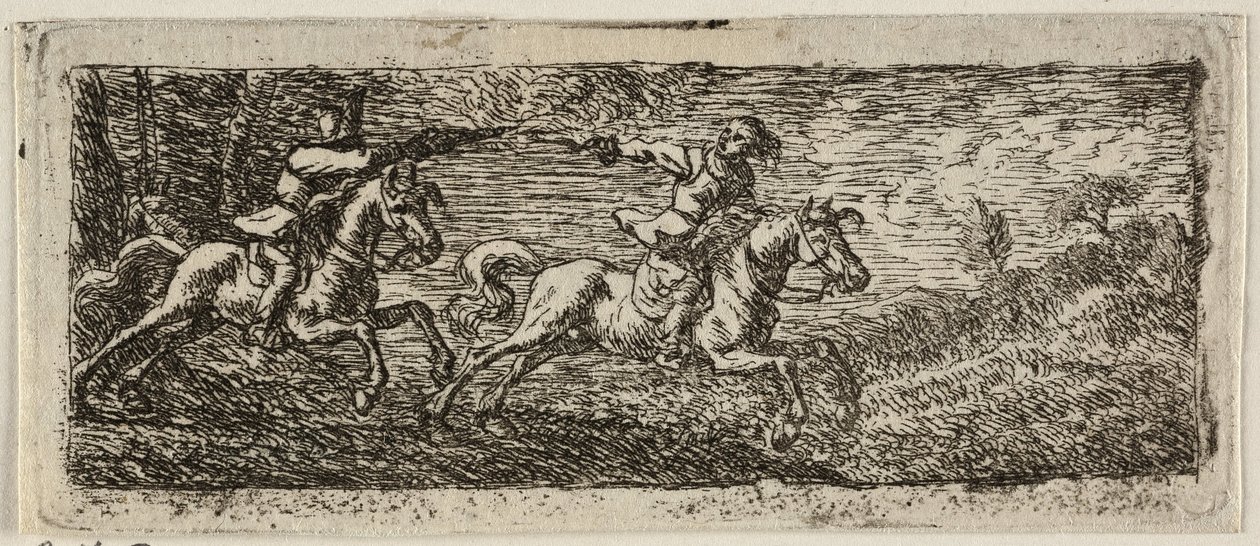 Zwei kämpfende Reiter von Pieter van Laer