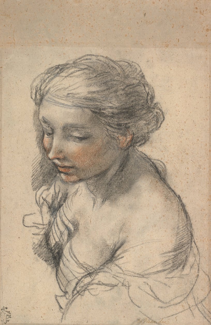 Büste einer jungen Frau, nach links gewandt, 1637 von Pietro da Cortona