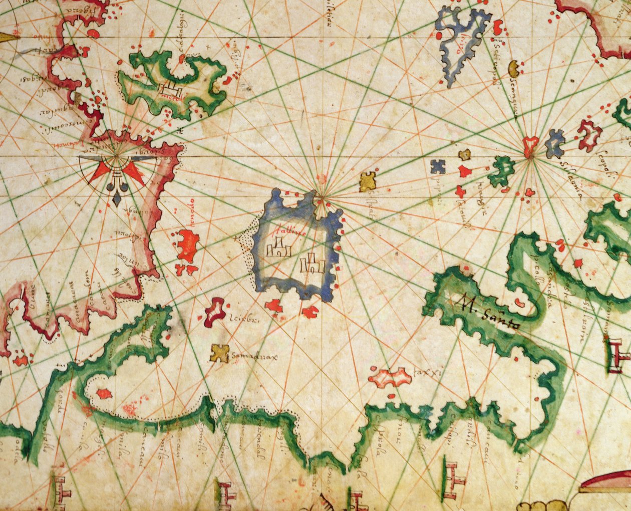 Die Insel Lemnos, aus einem nautischen Atlas, 1651 (Detail) von Pietro Giovanni Prunes