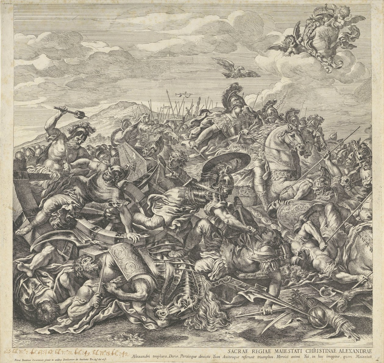 Schlacht bei Arbella (linker Teil) von Pietro Aquila