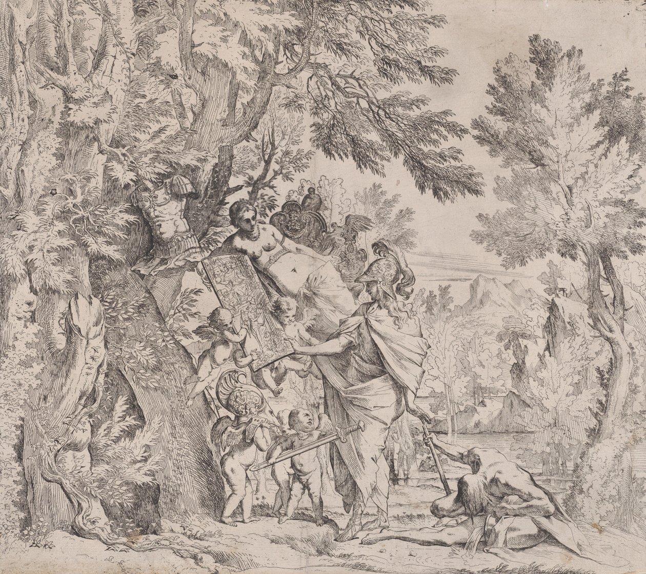 Venus gibt Aeneas Waffen, ca. 1638-40 von Pietro Testa