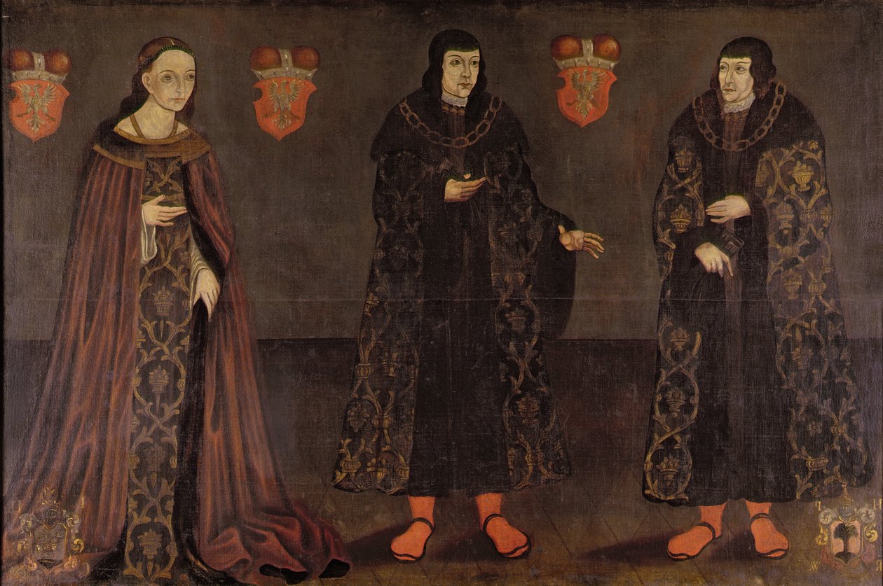 Porträt von Stanislaw, Janus III und Anna, Herzöge von Masowien, 1620-40 von Polish School