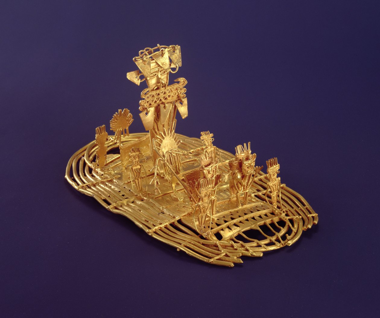Eine Muisca-Votivfigur (Tunjo), die die Zeremonie von El Dorado darstellt von Pre Columbian