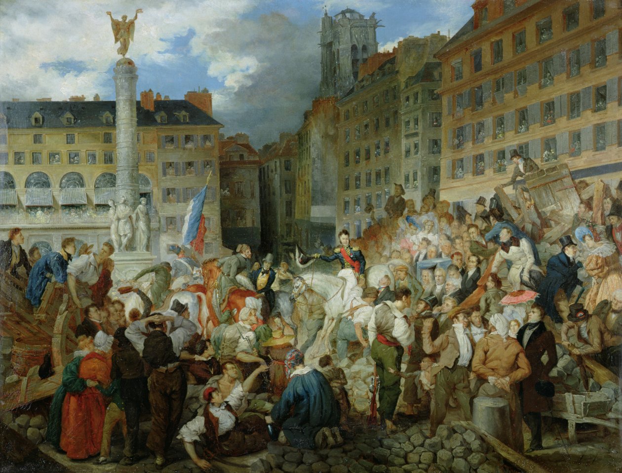 Der Herzog von Orleans überquert den Place du Chatelet am 31. Juli 1830 von Prosper Lafaye or Lafait