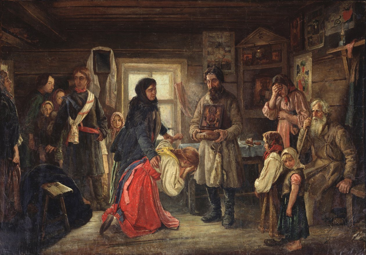Vor der Hochzeit, 1900er Jahre von Pyotr Ivanovich Tselebrovski