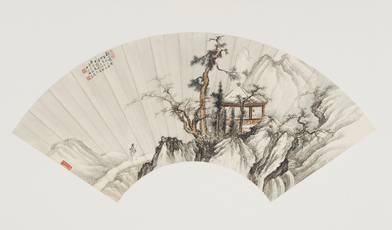 Pavillon in den Winterbergen, China, Moderne Periode, 1933 von Qi Kun