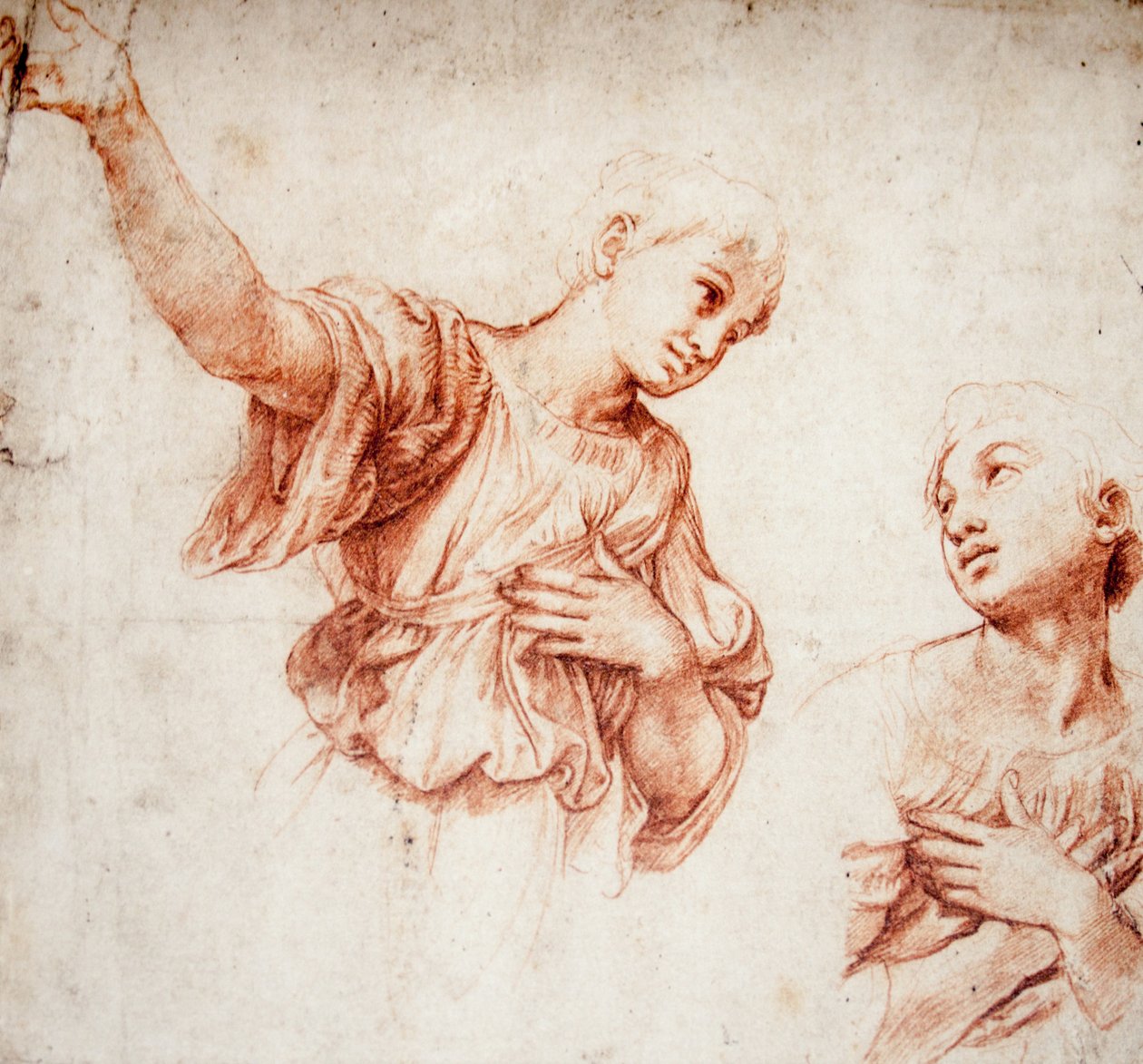 Studie für zwei Engel von Raffaello Sanzio Raphael