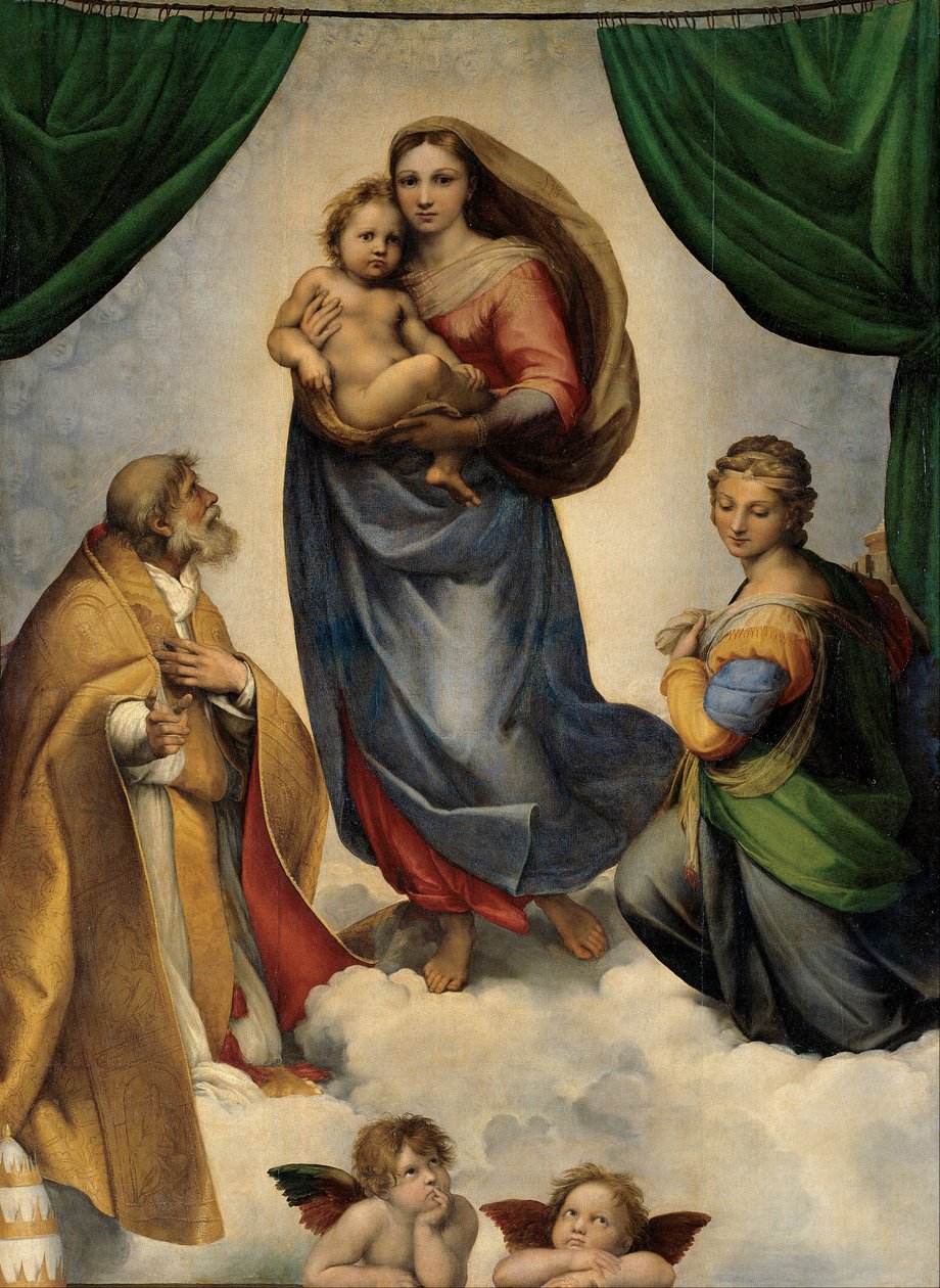 Die Sixtinische Madonna von Raffaello Sanzio Raphael