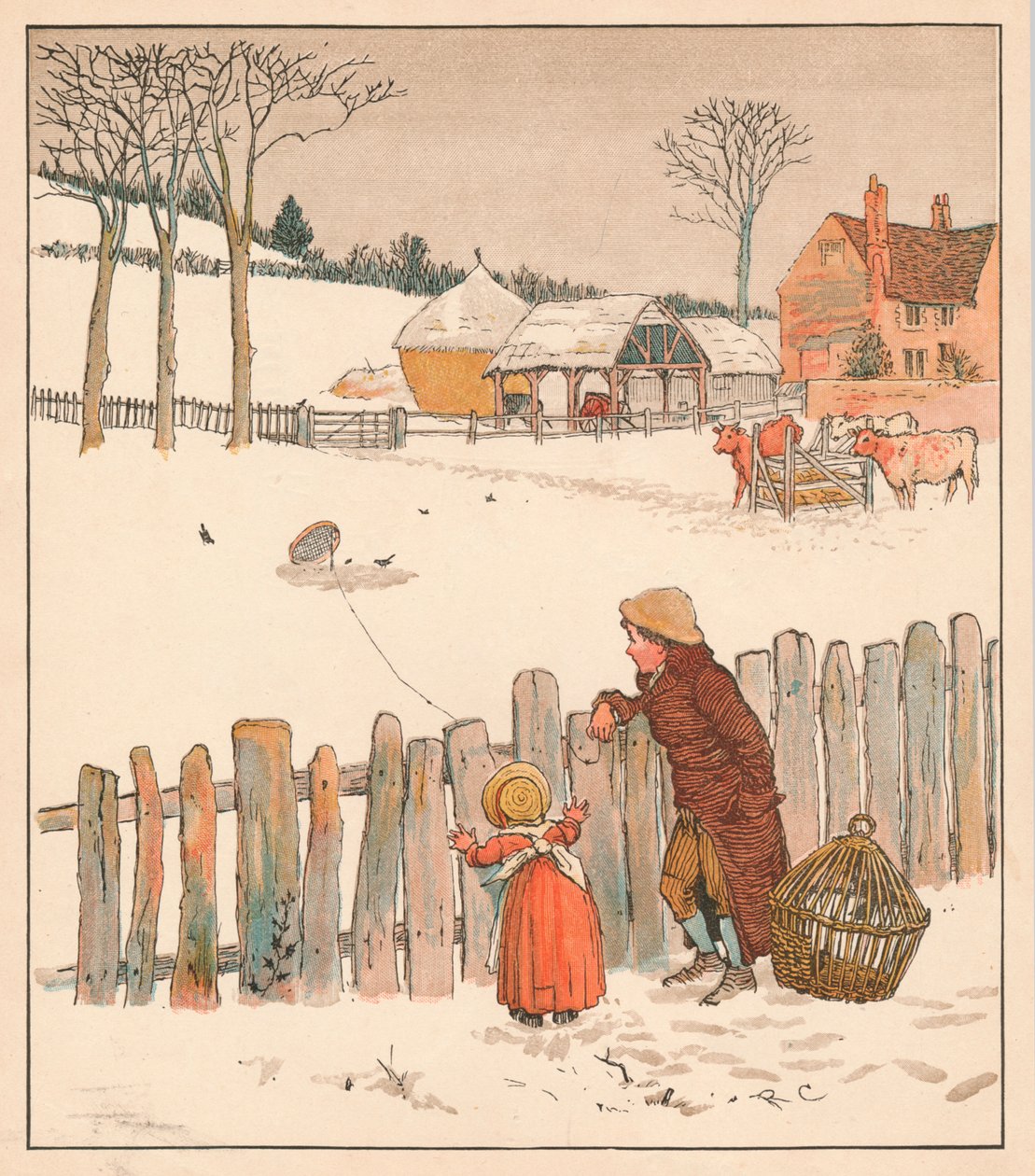 Die Vogelfalle, Mitte bis Ende 19. Jahrhundert von Randolph Caldecott