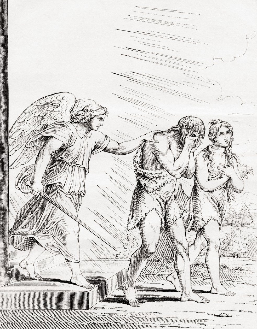 Adam und Eva aus dem Paradies vertrieben, 19. Jahrhundert von Raffaello Sanzio Raphael