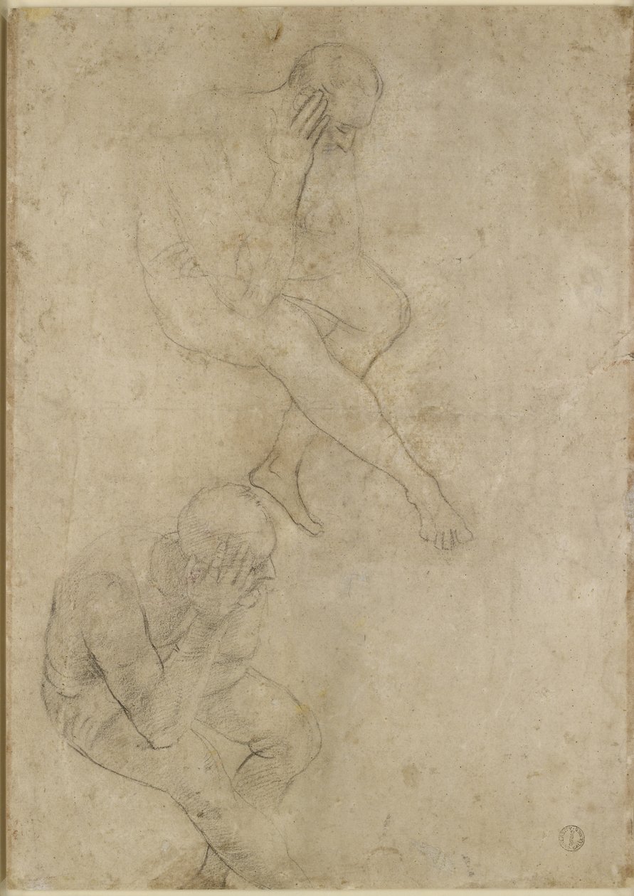 Verso: Zwei Studien eines älteren Mannes, WA1846.210 von Raffaello Sanzio Raphael