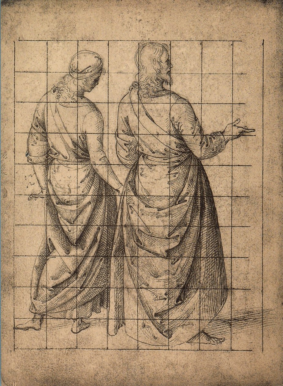 Männliche Figuren, Rückansicht (Zeichnung von Raphael) von Raffaello Sanzio Raphael