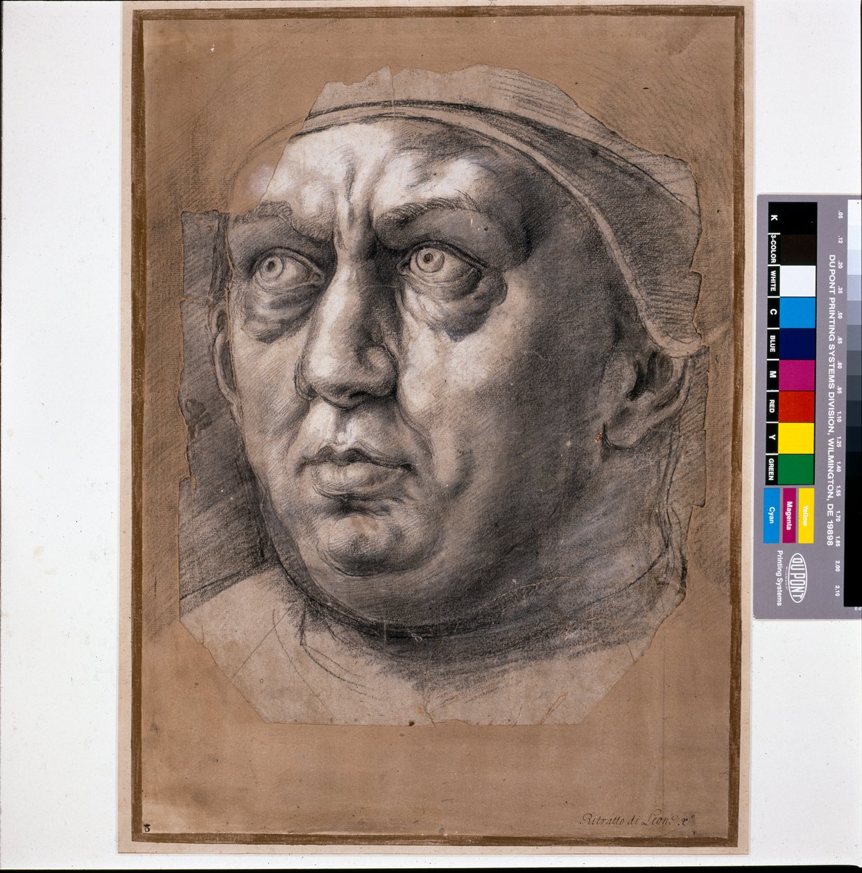 Papst Leo X (schwarze Kreide auf Papier) von Raphael (1483 1520)