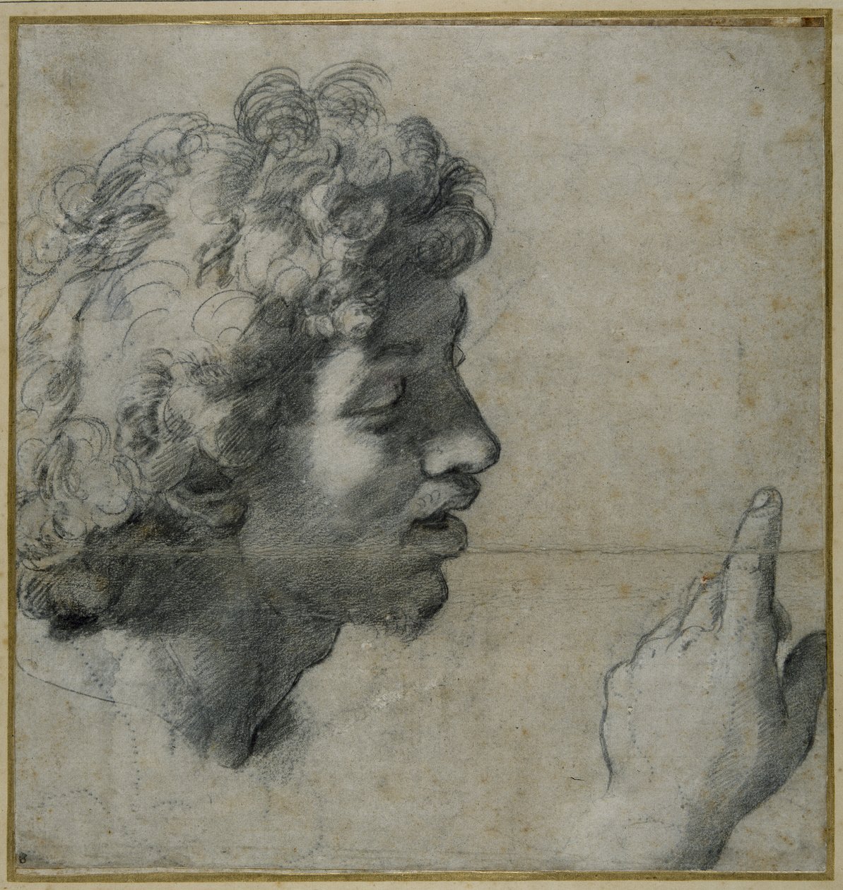 Studie von Kopf und Hand von Raphael