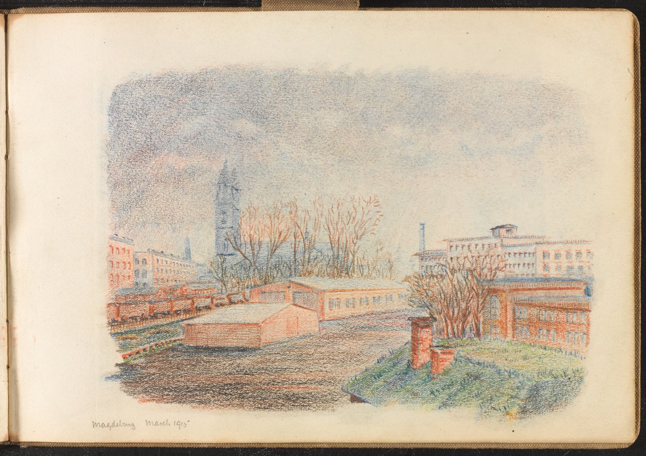 Magdeburg Lager, März 1915 (Zeichnung) von Reginald Copleston Bond