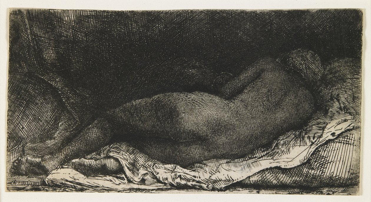 Negerin liegend, 1658 von Rembrandt van Rijn