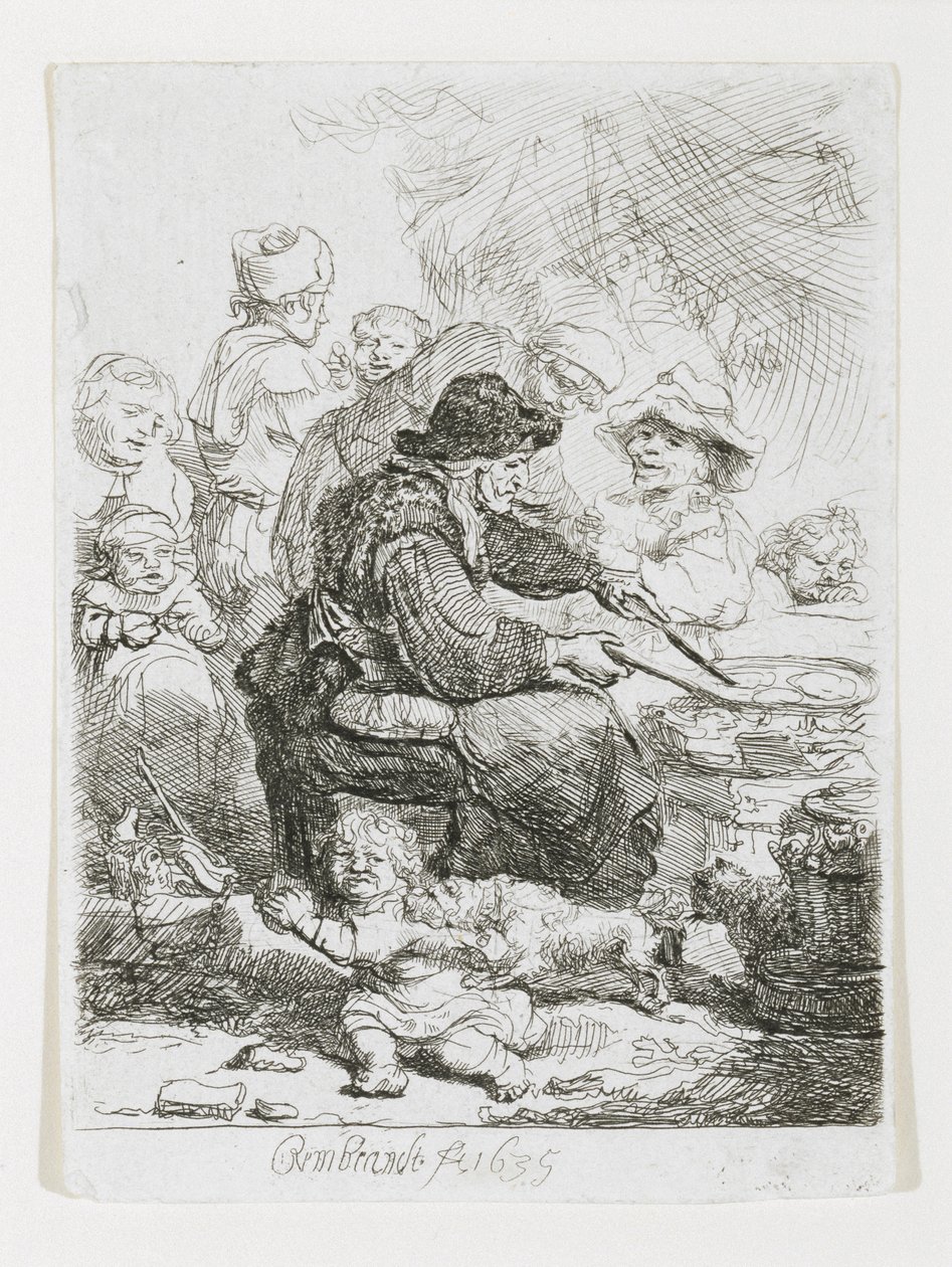 Die Pfannkuchenfrau, 1635 von Rembrandt van Rijn