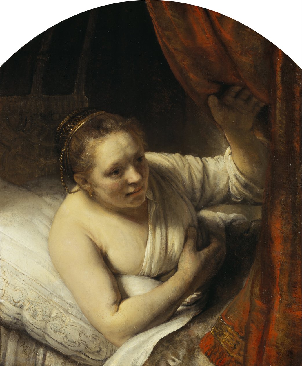 Eine Frau im Bett von Rembrandt van Rijn