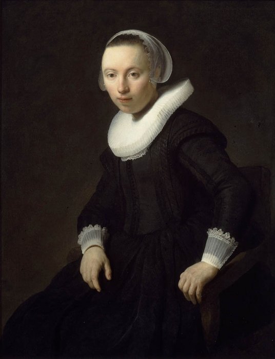 Porträt einer sitzenden Frau von Rembrandt van Rijn