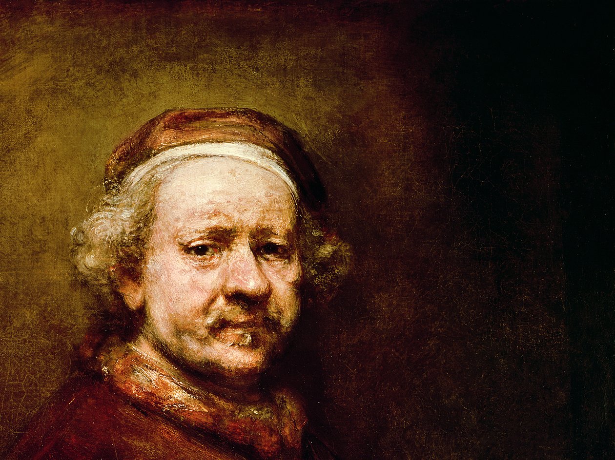 Selbstporträt im Alter von 63 Jahren, 1669 (Detail) von Rembrandt van Rijn