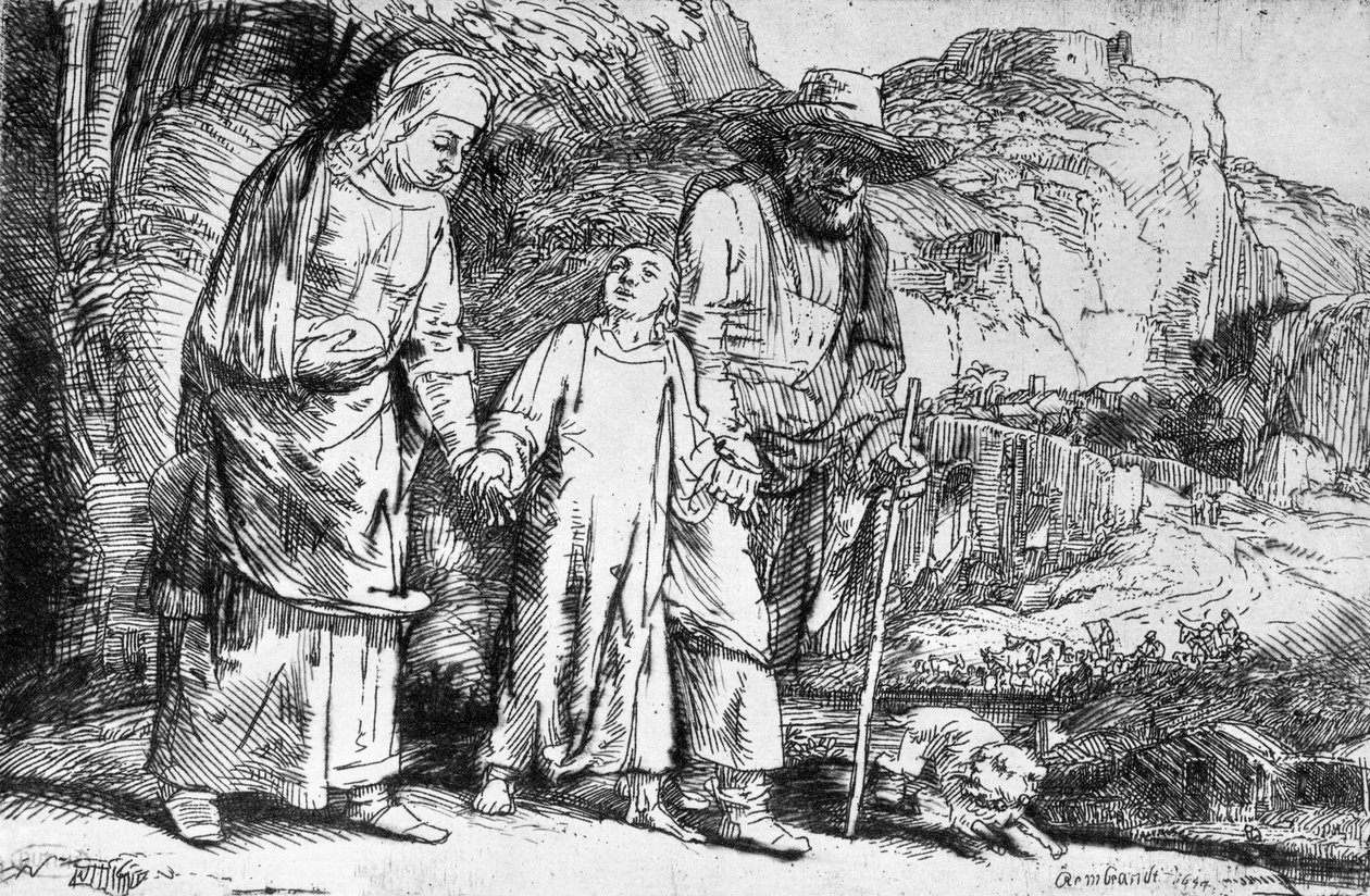 Die Rückkehr aus Ägypten oder Jesus Christus wird aus dem Tempel zurückgebracht, 1649 von Rembrandt van Rijn