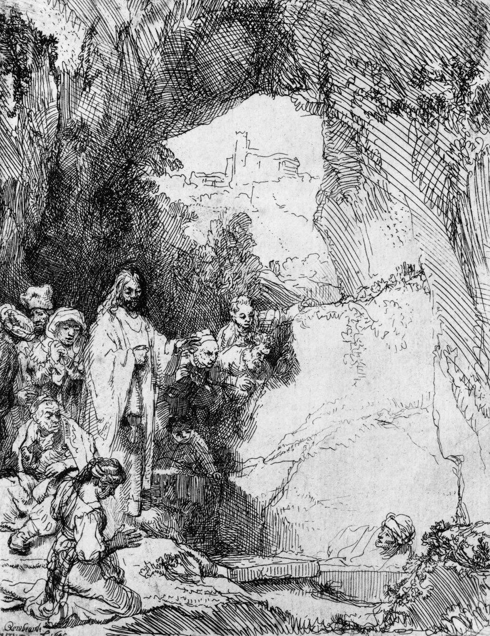 Die kleine Auferweckung des Lazarus, 1644 (Radierung) von Rembrandt van Rijn