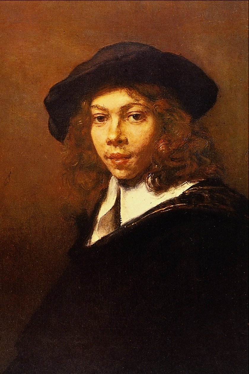 Junge mit schwarzer Mütze von Rembrandt van Rijn