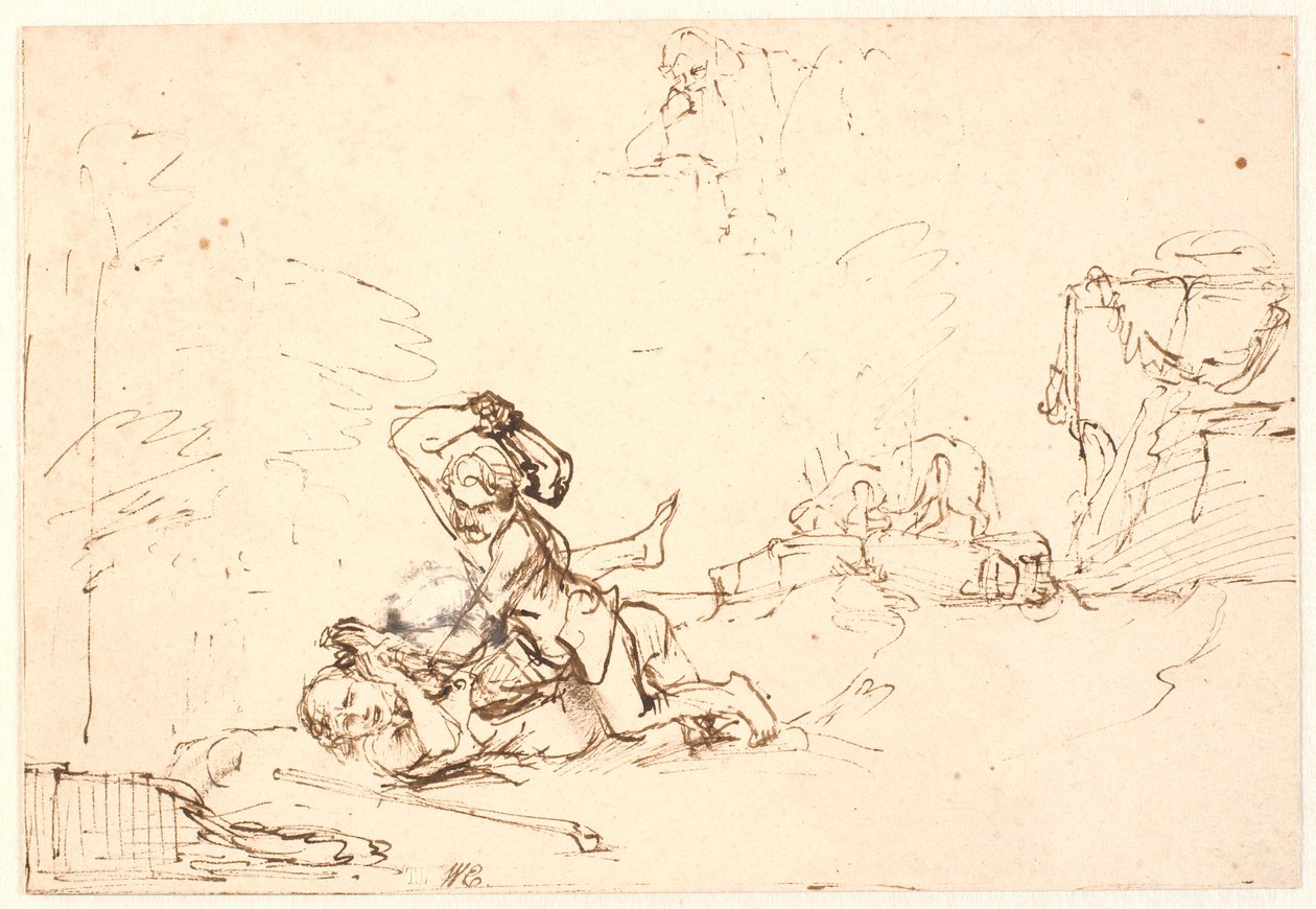Kain erschlägt Abel von Rembrandt van Rijn
