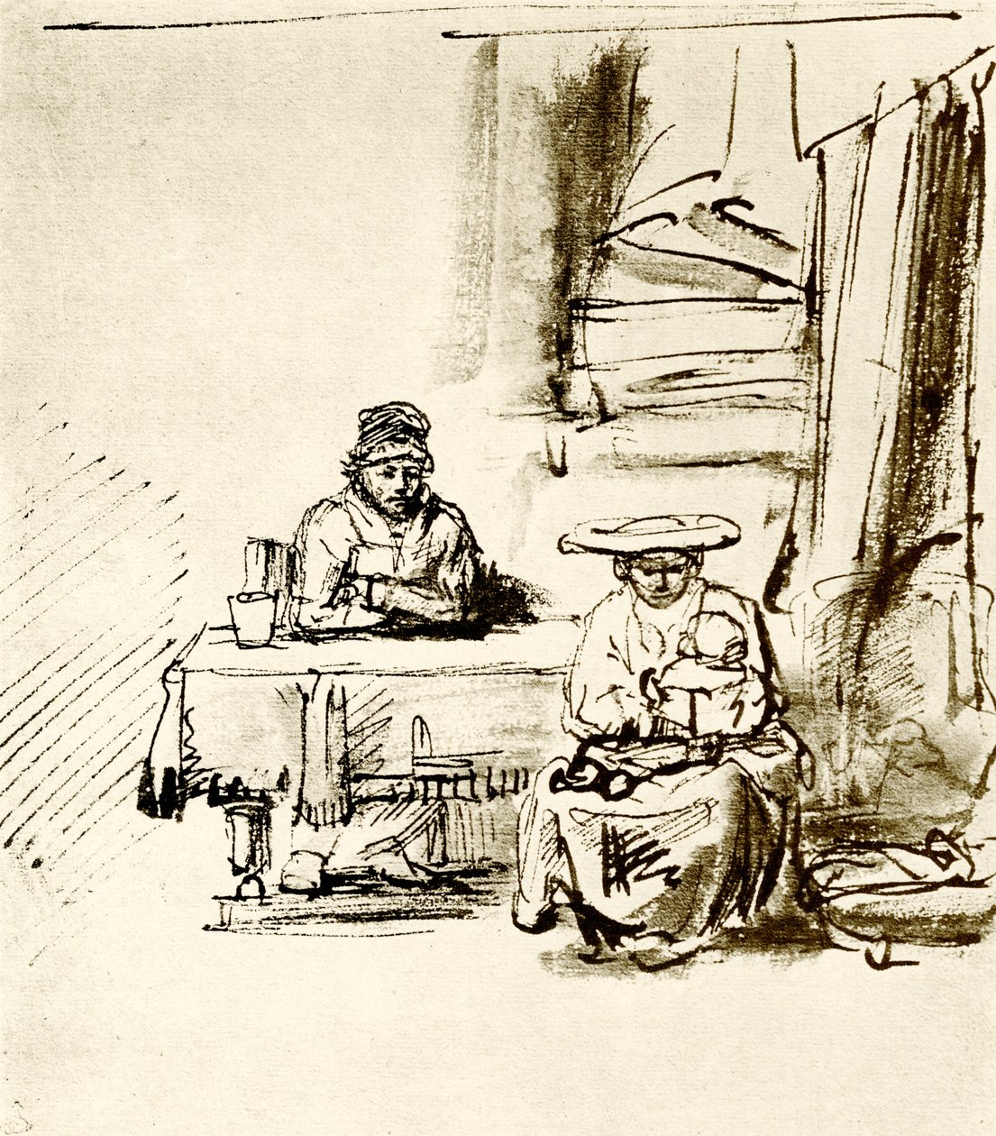 Familienszene von Rembrandt van Rijn