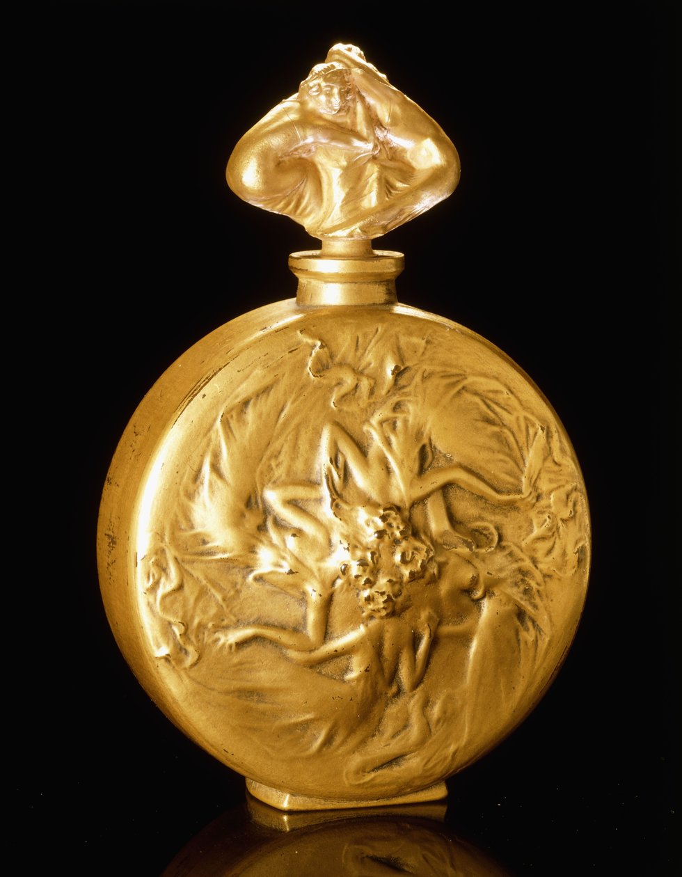 Rosace-Figuren auf einer Duftflasche von Rene Jules Lalique
