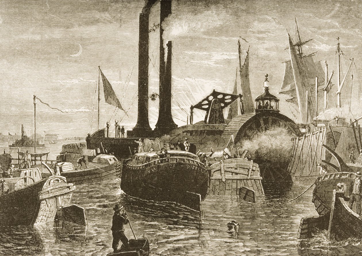 Eine Getreideflotte im Hafen von New York in den 1870er Jahren, ca. 1880 von Reverend Samuel Manning